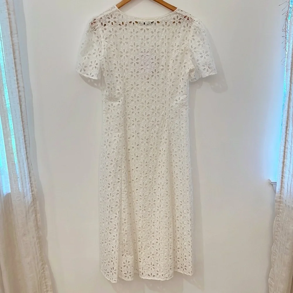 PALM Sophia Button Up White Eyelet Dress Coverup NWT - Picture 8 of 16